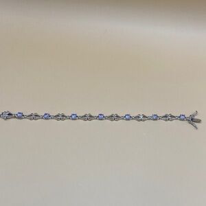 Elegant Sterling Silver and Purple Women's Bracelet